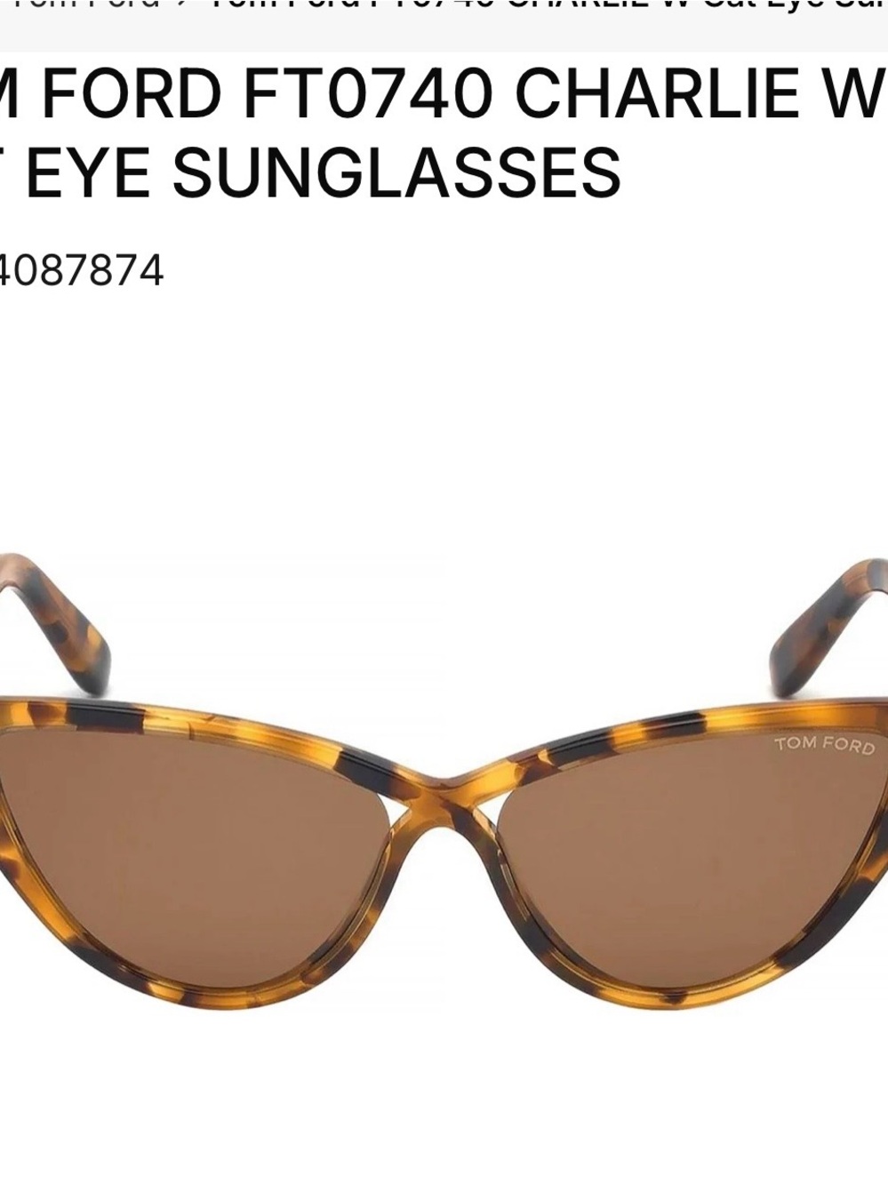 Tom Ford Tortoiseshell Cat Eye Sunglasses - Brown Lenses